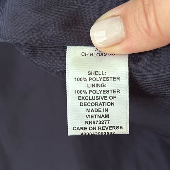 Elle Navy Blue Pink Floral Cherry Blossom Sleeveless Dress Size Small - Picture 11 of 11